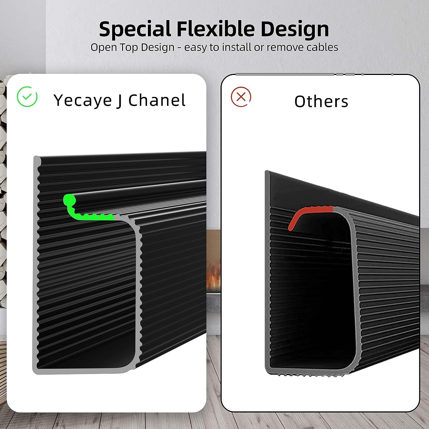 6X15.7In under Desk Cable Management,Cable Management under Desk,Easy Install Self-Adhesive Cable Organizer, Cable Management, Cable Management Kit for Home & Office,Child & Pet Proof,Black
